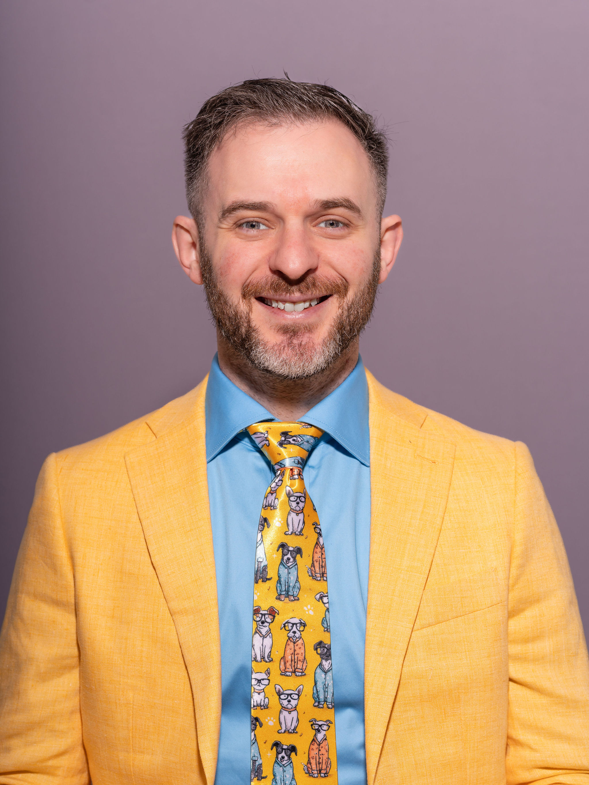 Dr. Stacey Podkovik in his yellow pediatric suit.