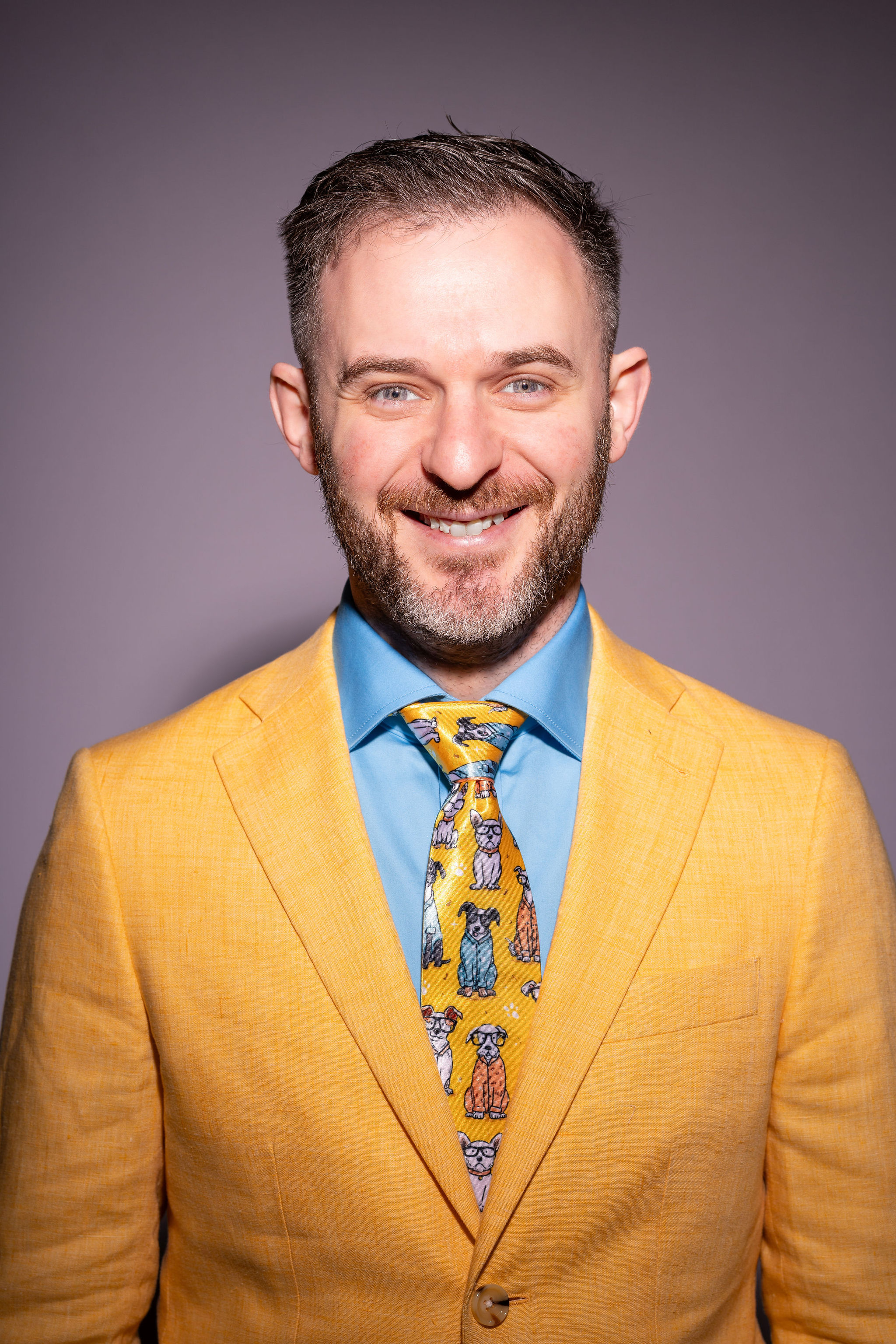 Dr. Stacey Podkovik in his yellow pediatric suit.